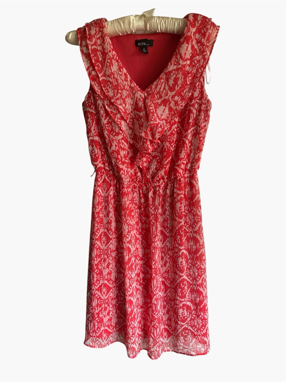 Alyx Floral Ruffle Front Midi Dress | Size 6 | Sleeveless V-Neck